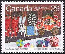 Le défilé du père Noël 1985 - Timbre du Canada